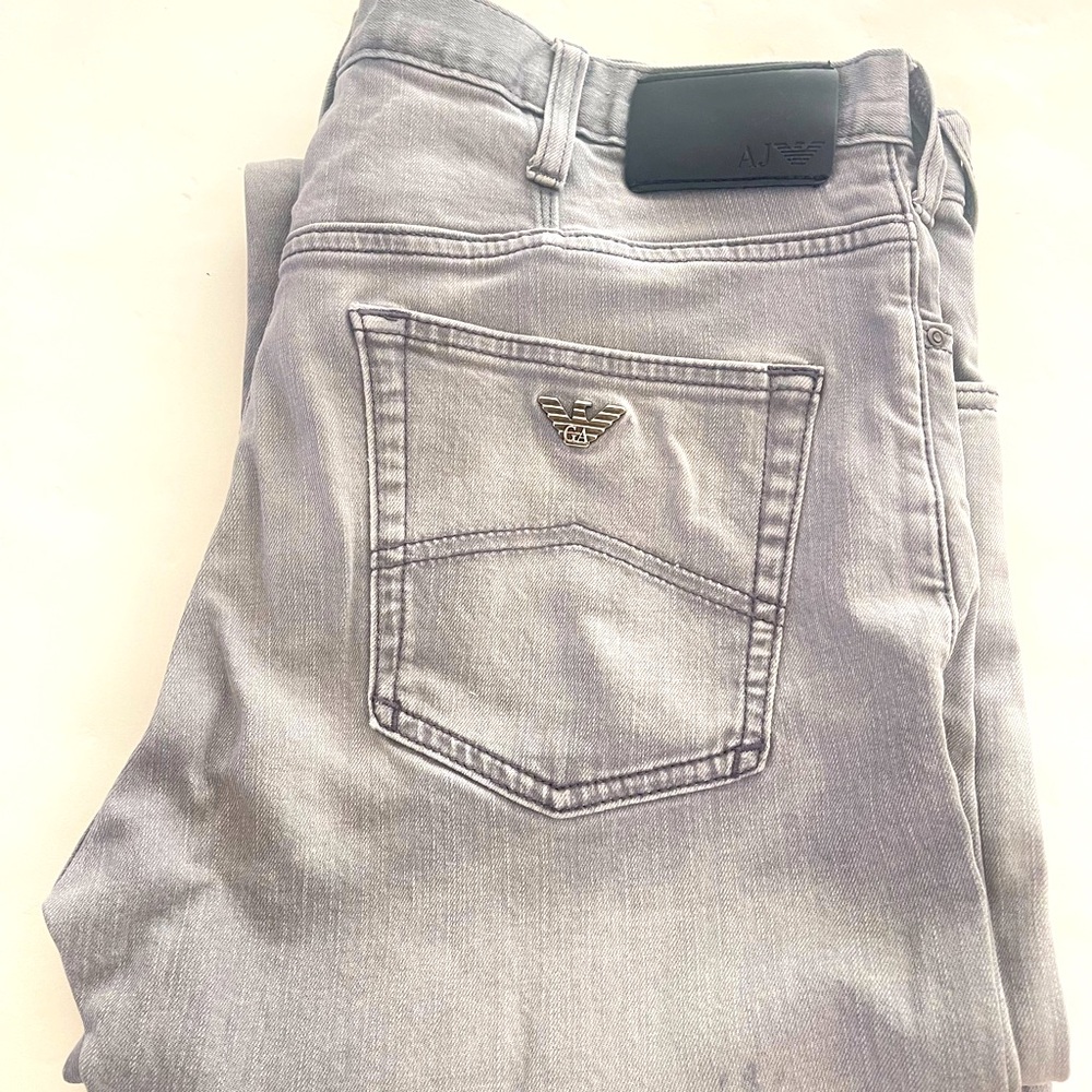 Armani J06 Slim Fit Stretch Grey Jeans Mens